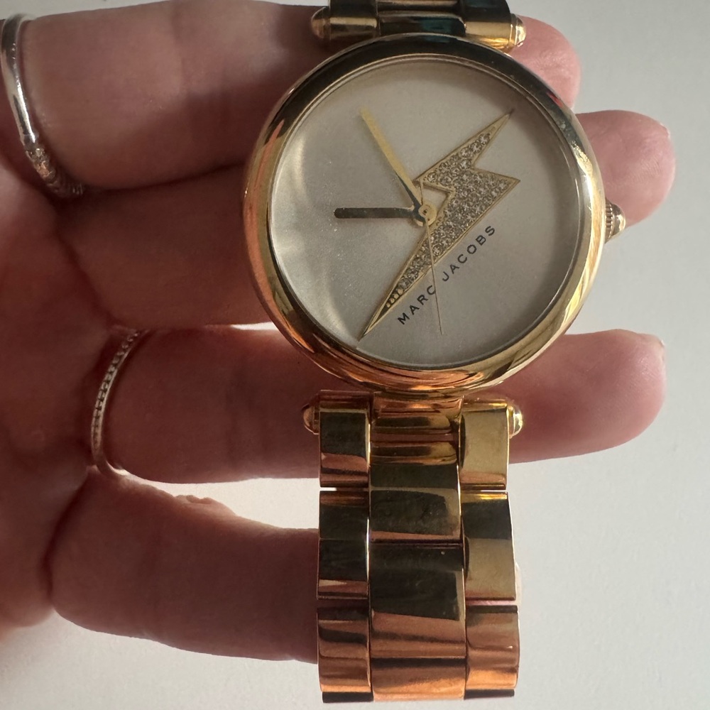 Marc Jacobs Gold Bracelet Watch with Lightning Accent